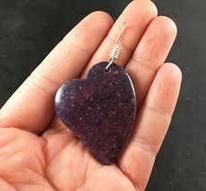 Beautiful Heart Shaped Purple Lepidolite Stone Pendant #wcWOsJHcEDo