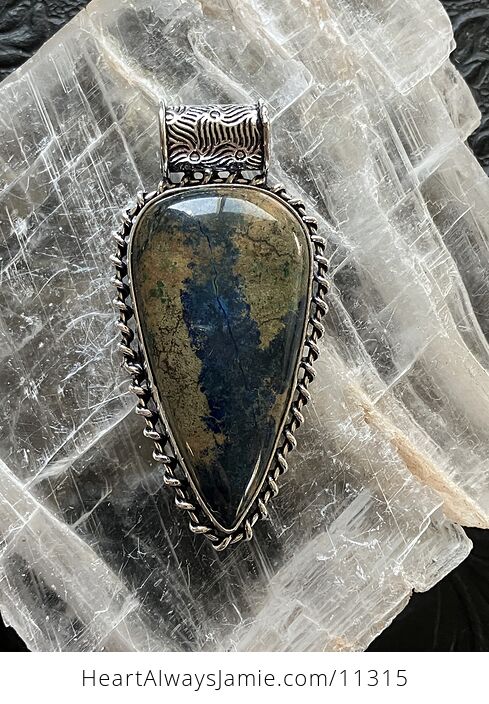 Blue Azurite Crystal Stone Jewelry Pendant - #pcx4Yo06vl0-1