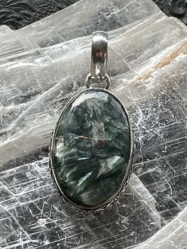 Green Seraphinite Stone Jewelry Crystal Pendant #lBN0A6a9qK4